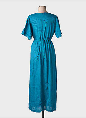 Robe longue manches courtes manches courtes bleu LA FIANCÉE femme