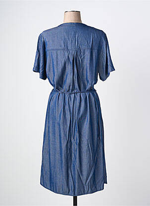 Robe mi-longue manches courtes manches courtes bleu GRIFFON femme