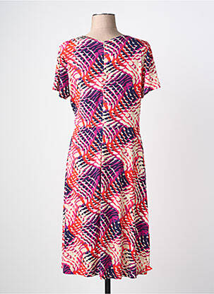 Robe mi-longue imprimé fantaisie manches courtes violet ROBE LEGERE BY VERA MONT femme