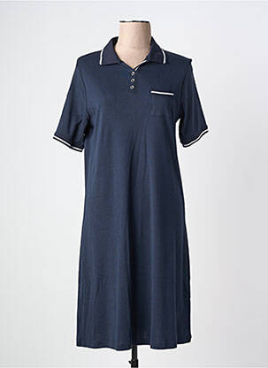 Robe mi-longue manches courtes manches courtes bleu GRIFFON femme