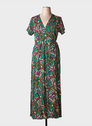 Robe longue manches courtes manches courtes vert LA FIANCÉE femme