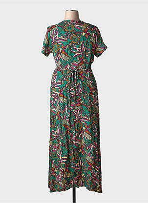 Robe longue manches courtes manches courtes vert LA FIANCÉE femme