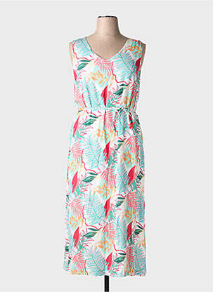 Robe longue tissage crêpe sans manche blanc GRIFFON femme