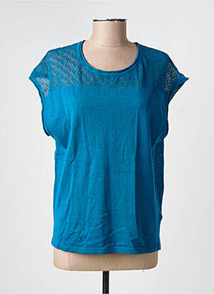 Pull coupe cintrée manches courtes bleu LA FIANCÉE femme