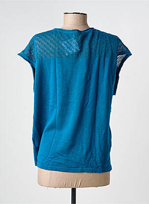 Pull coupe cintrée manches courtes bleu LA FIANCÉE femme