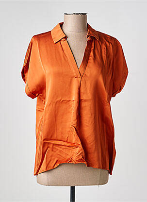Blouse col v manches courtes orange MISE AU GREEN femme