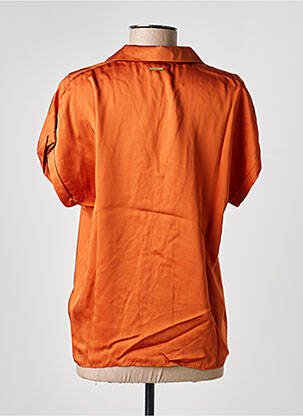 Blouse col v manches courtes orange MISE AU GREEN femme