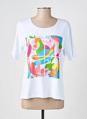 T-shirt imprimé fantaisie manches courtes blanc GRIFFON femme
