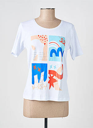 T-shirt imprimé fantaisie manches courtes blanc GRIFFON femme
