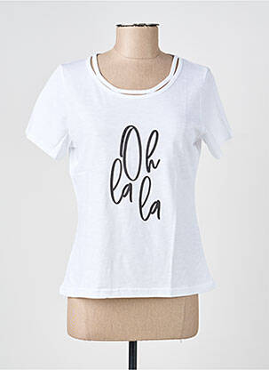 T-shirt stretch manches courtes blanc I.ODENA femme