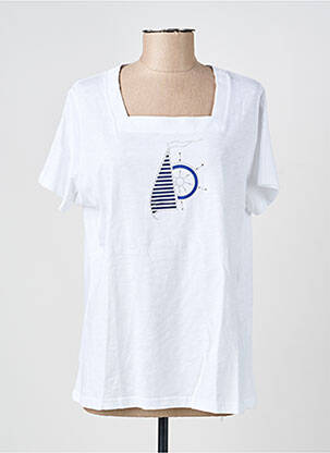 T-shirt coupe droite manches courtes blanc I.ODENA femme