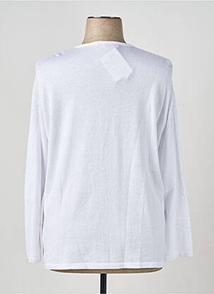 Gilet manches longues col rond blanc I.ODENA femme