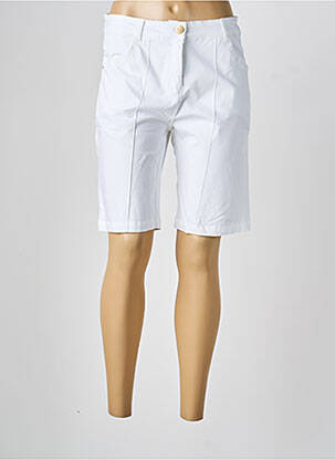 Bermuda tissage popeline taille normale blanc PAUL BRIAL femme