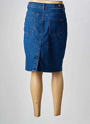 Jupe mi-longue stretch bleu GRIFFON femme