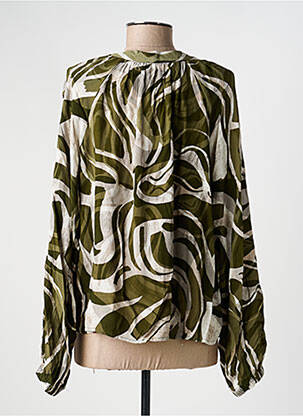 Blouse imprimé fantaisie manches longues vert YEST femme