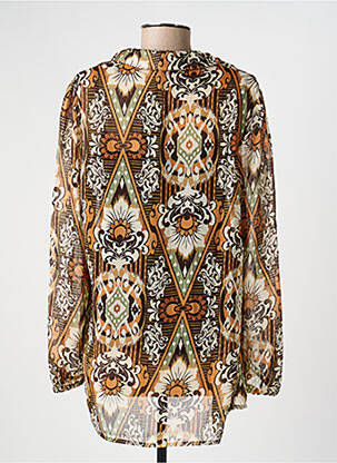 Blouse imprimé fantaisie manches longues marron YEST femme