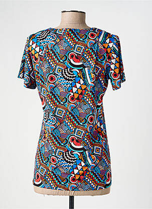 Top imprimé fantaisie manches courtes bleu ARONA femme