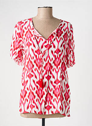 Blouse imprimé fantaisie manches courtes rouge YEST femme