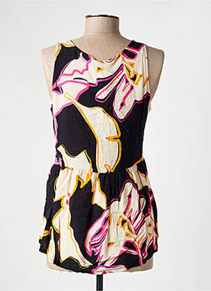 Top col v sans manche noir SCORZZO femme