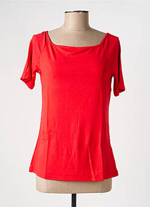 Top stretch manches courtes rouge YEST femme