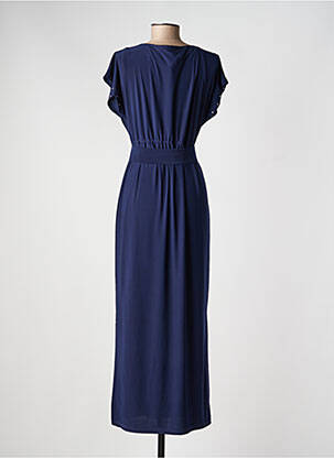 Robe mi-longue manches courtes manches courtes bleu ARONA femme