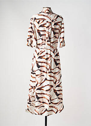 Robe longue manches courtes manches courtes beige YEST femme