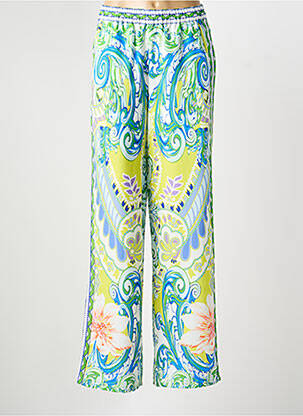 Pantalon large tissage popeline taille normale vert ESQUALO femme