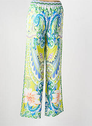 Pantalon large tissage popeline taille normale vert ESQUALO femme