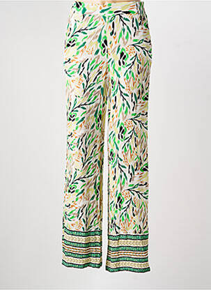 Pantalon large tissage crêpe taille normale vert YEST femme