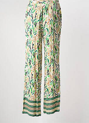 Pantalon large tissage crêpe taille normale vert YEST femme