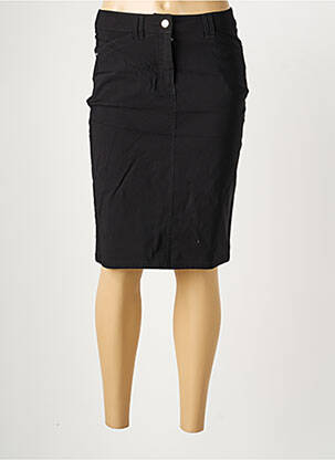 Jupe mi-longue coupe droite noir JULIE GUERLANDE femme