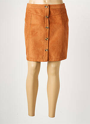 Jupe courte coupe droite orange C'EST BEAU LA VIE femme