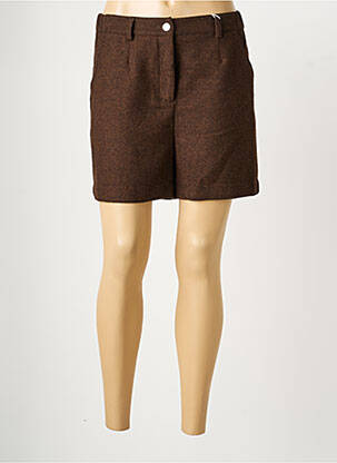 Short taille à pinces taille haute marron C'EST BEAU LA VIE femme