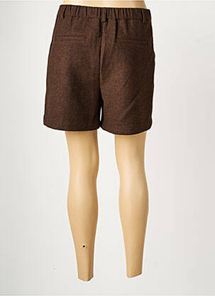 Short taille à pinces taille haute marron C'EST BEAU LA VIE femme