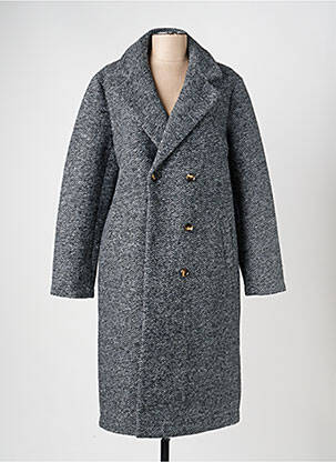 Manteau long coupe cintrée sans capuche gris C'EST BEAU LA VIE femme