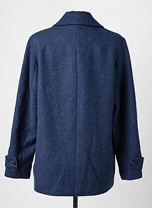 Manteau long coupe droite sans capuche bleu C'EST BEAU LA VIE femme