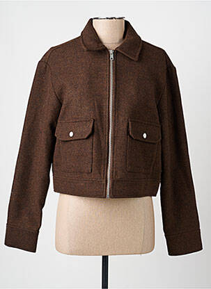 Manteau court poches sans capuche marron C'EST BEAU LA VIE femme