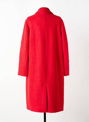Manteau long coupe cintrée sans capuche rouge C'EST BEAU LA VIE femme