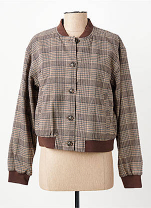 Blouson col v marron C'EST BEAU LA VIE femme