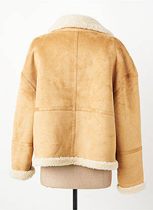 Manteau court coupe droite sans capuche beige C'EST BEAU LA VIE femme