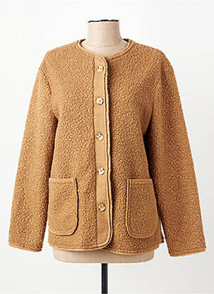 Veste casual col rond marron JULIE GUERLANDE femme
