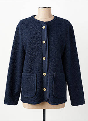 Veste casual col rond bleu JULIE GUERLANDE femme