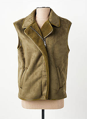 Gilet sans manche poches vert C'EST BEAU LA VIE femme