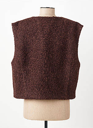 Gilet sans manche coupe droite marron C'EST BEAU LA VIE femme