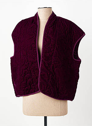 Gilet sans manche poches violet C'EST BEAU LA VIE femme