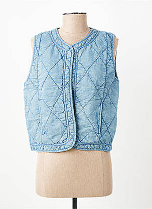 Gilet sans manche poches bleu C'EST BEAU LA VIE femme