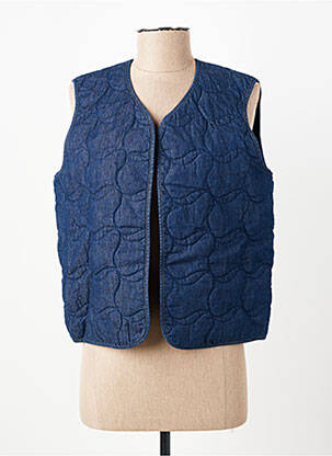 Gilet sans manche coupe droite bleu JULIE GUERLANDE femme