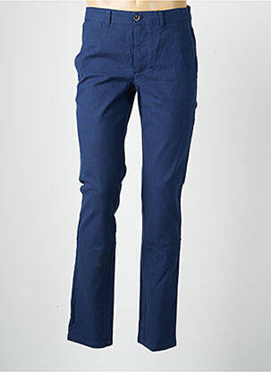 Pantalon chino tissage popeline taille normale bleu CAMBRIDGE homme