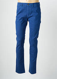 Pantalon chino tissage popeline taille normale bleu CAMBRIDGE homme