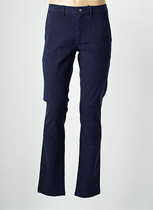 Pantalon chino tissage popeline taille normale bleu CAMBRIDGE homme